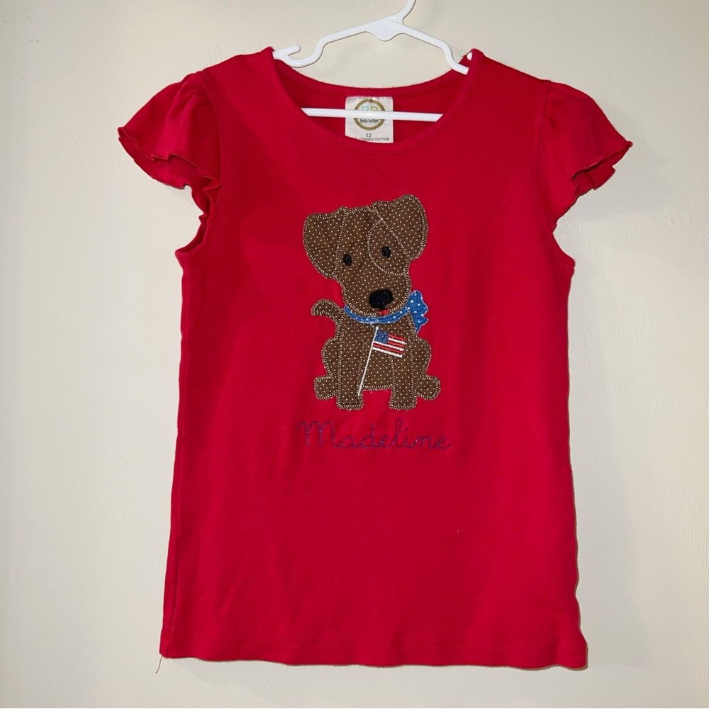 Madeline Patriotic Puppy Top